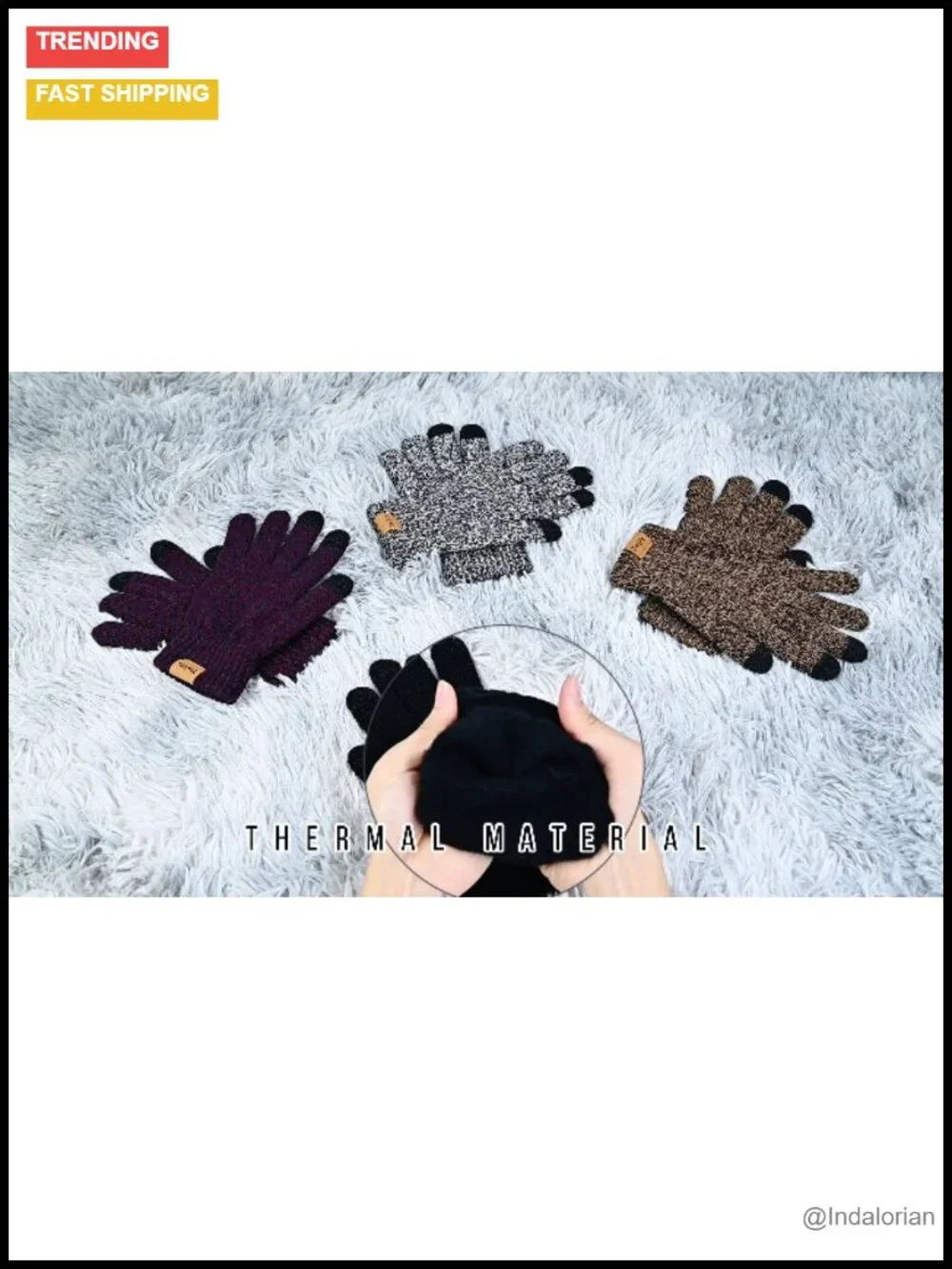 3-Piece Winter Beanie Hat Scarf Touchscreen Gloves Set, Knitted Fleece Lined